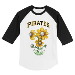 Pittsburgh Pirates Tiny Turnip Youth Blooming Baseballs 3/4-Sleeve Raglan T-Shirt - White/Black T-shirts
