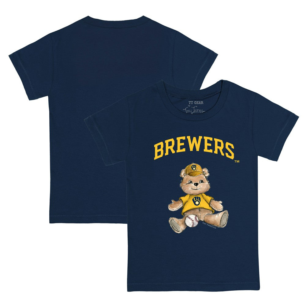 Milwaukee Brewers Tiny Turnip Youth Teddy Boy T-Shirt - Navy T-shirts