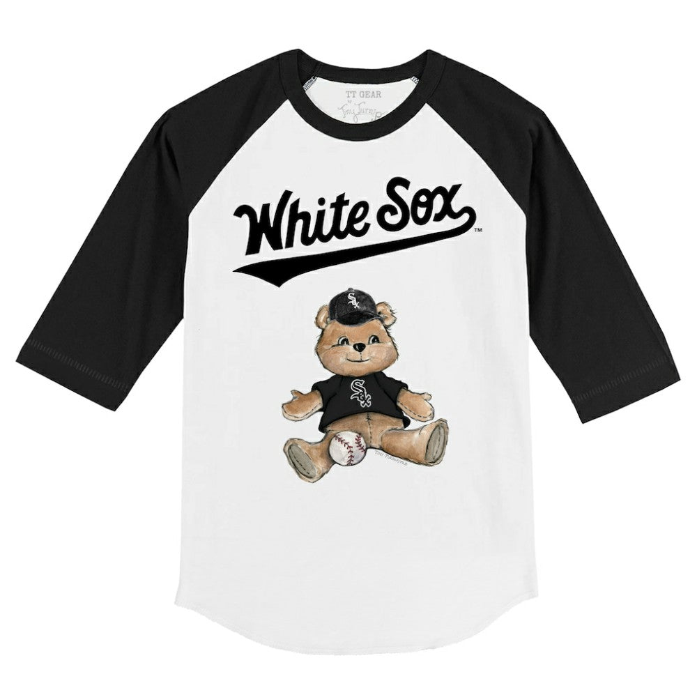 Chicago White Sox Tiny Turnip Youth Teddy Boy 3/4-Sleeve Raglan T-Shirt - White/Black T-shirts
