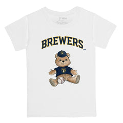 Milwaukee Brewers Tiny Turnip Youth Teddy Boy T-Shirt - White T-shirts