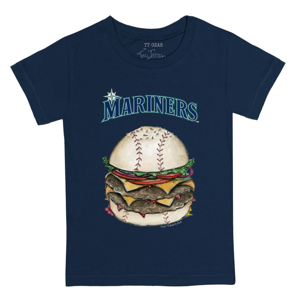 Seattle Mariners Tiny Turnip Youth Burger T-Shirt - Navy T-shirts