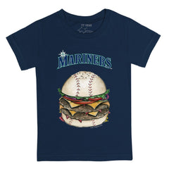 Seattle Mariners Tiny Turnip Youth Burger T-Shirt - Navy T-shirts