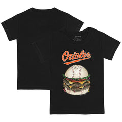 Baltimore Orioles Tiny Turnip Youth Burger T-Shirt - Black T-shirts