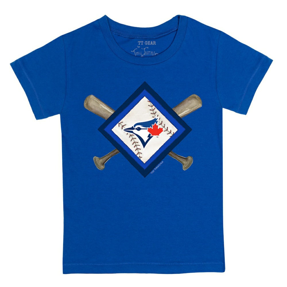 Toronto Blue Jays Tiny Turnip Youth Diamond Cross Bats T-Shirt - Royal T-shirts