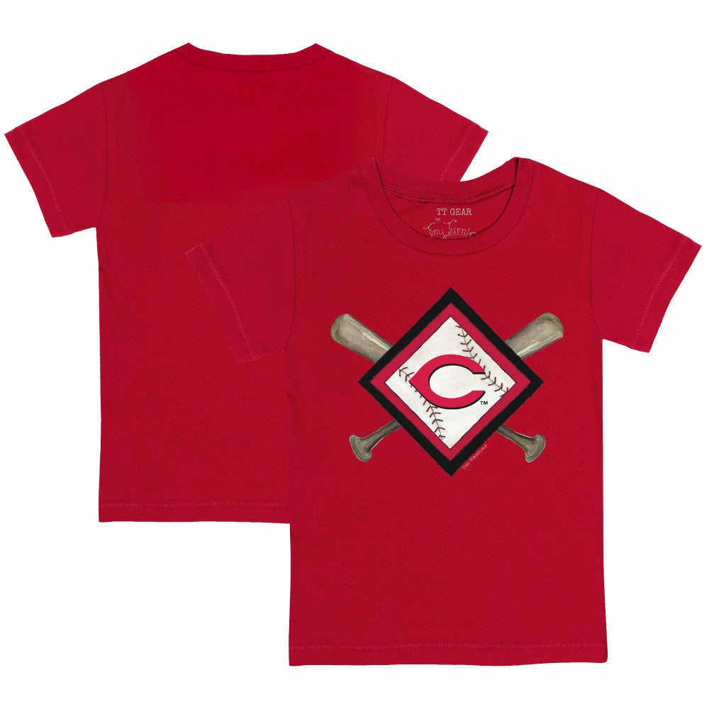 Cincinnati Reds Tiny Turnip Youth Diamond Cross Bats T-Shirt - Red T-shirts