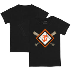 San Francisco Giants Tiny Turnip Youth Diamond Cross Bats T-Shirt - Black T-shirts