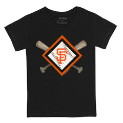 San Francisco Giants Tiny Turnip Youth Diamond Cross Bats T-Shirt - Black T-shirts
