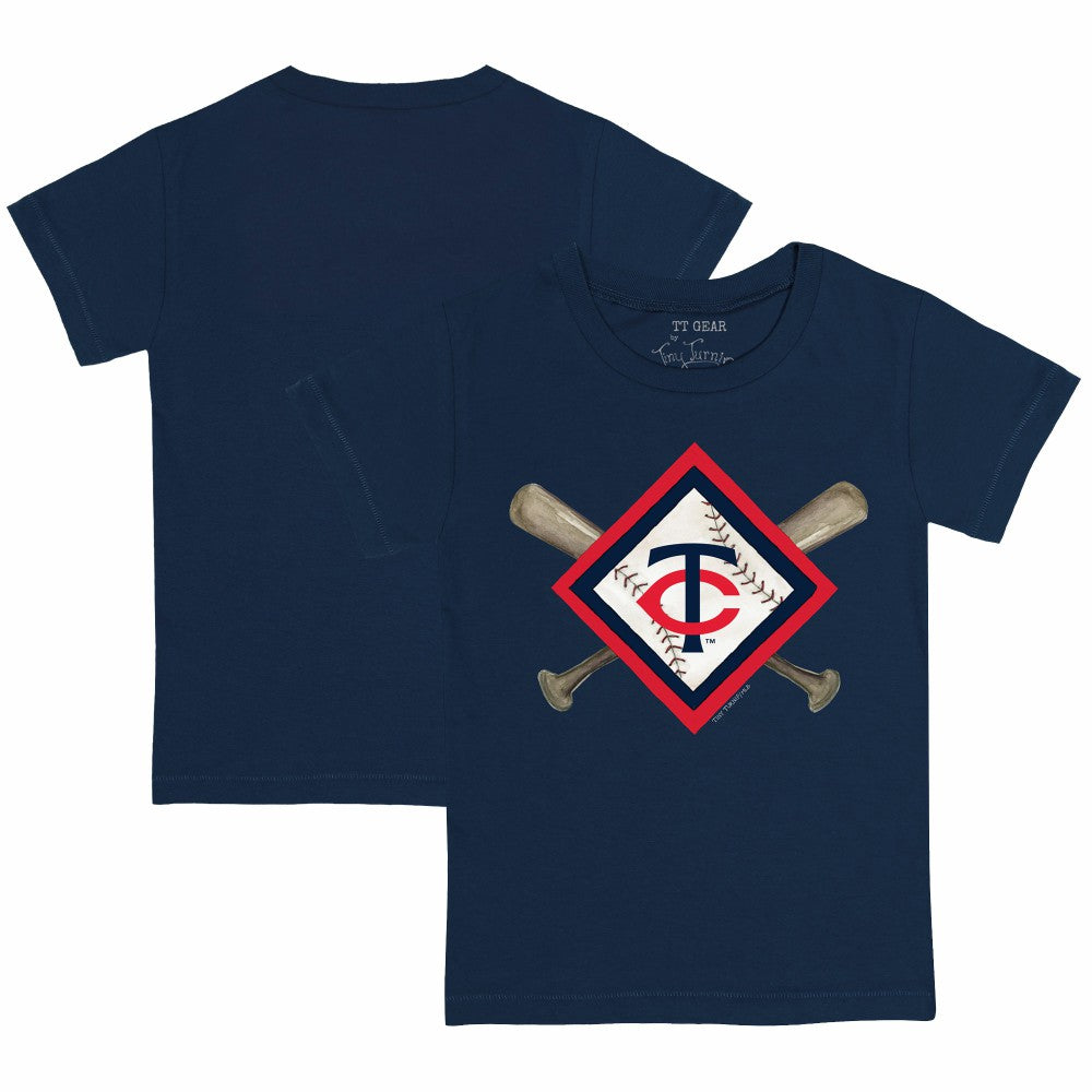 Minnesota Twins Tiny Turnip Youth Diamond Cross Bats T-Shirt - Navy T-shirts