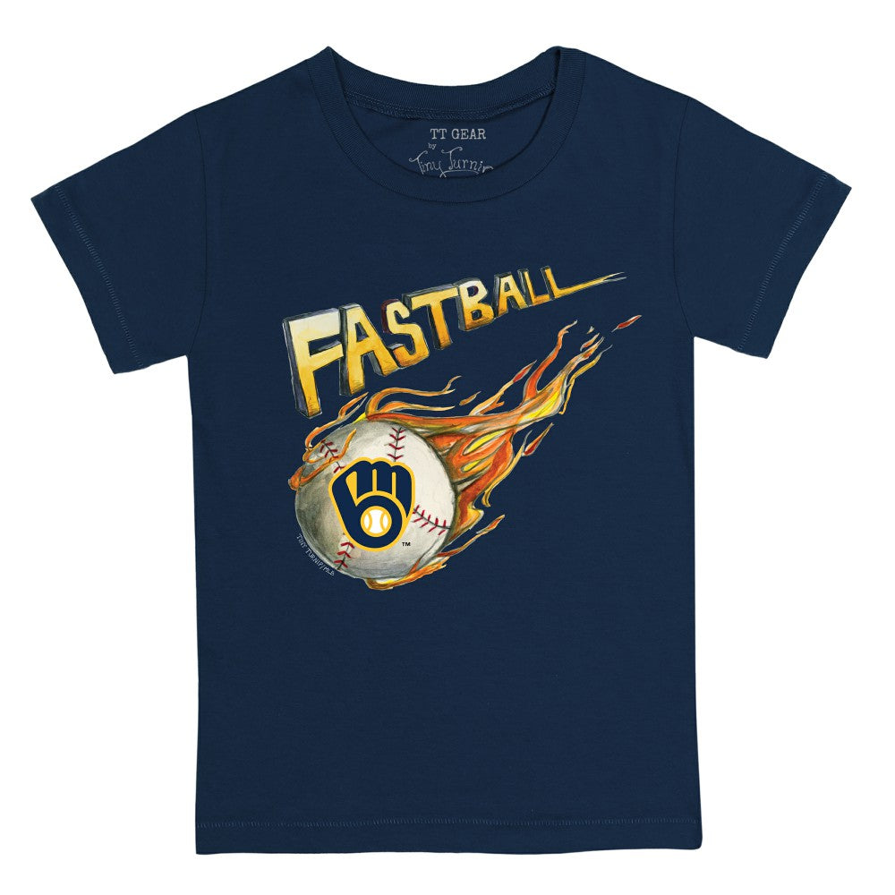 Milwaukee Brewers Tiny Turnip Youth Fastball T-Shirt - Navy T-shirts