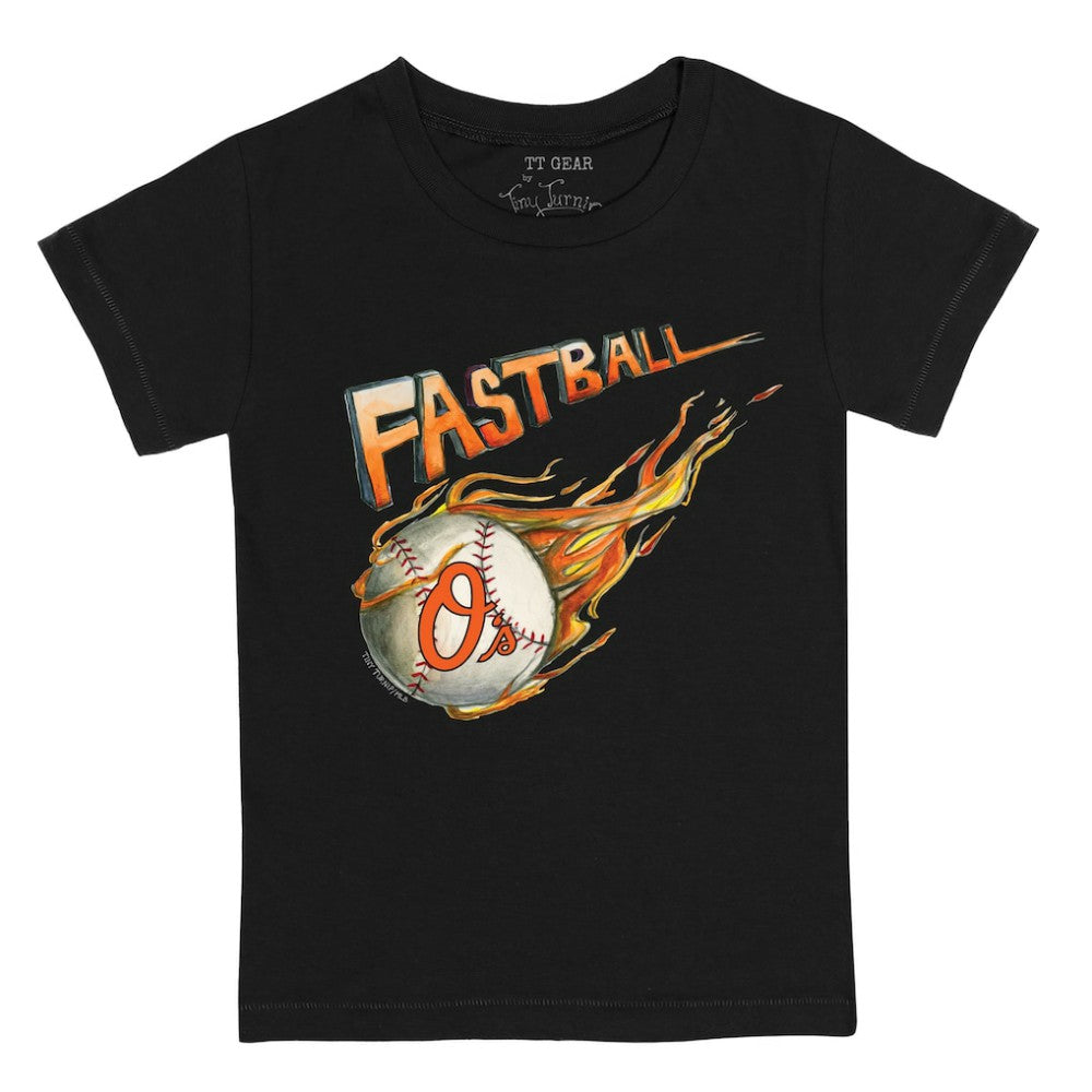 Baltimore Orioles Tiny Turnip Youth Fastball T-Shirt - Black T-shirts