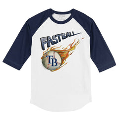 Tampa Bay Rays Tiny Turnip Youth Fastball 3/4-Sleeve Raglan T-Shirt - White/Navy T-shirts