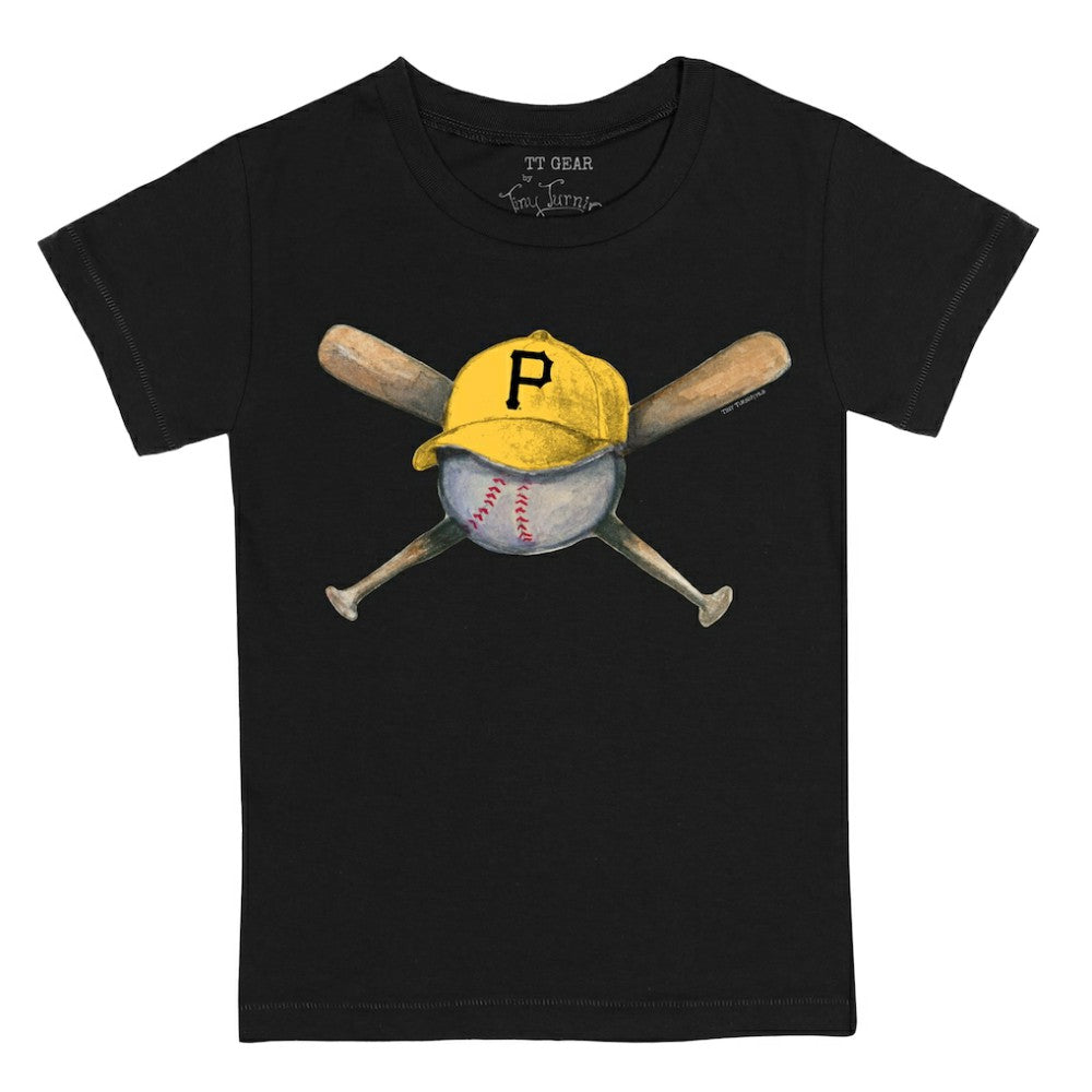 Pittsburgh Pirates Tiny Turnip Youth Hat Crossbats T-Shirt - Black Hats