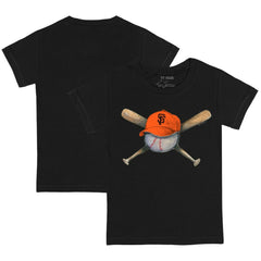 San Francisco Giants Tiny Turnip Youth Hat Crossbats T-Shirt - Black Hats