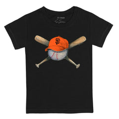 San Francisco Giants Tiny Turnip Youth Hat Crossbats T-Shirt - Black Hats
