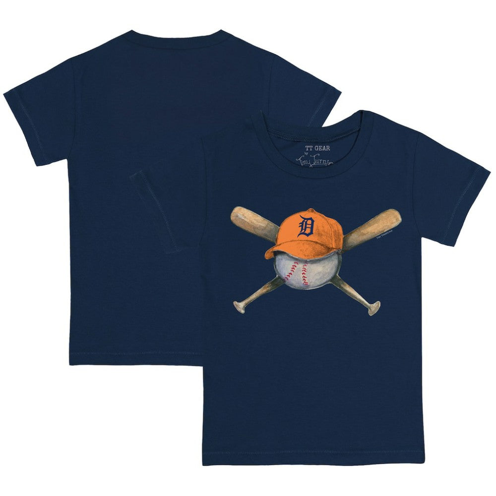 Detroit Tigers Tiny Turnip Youth Hat Crossbats T-Shirt - Navy Hats