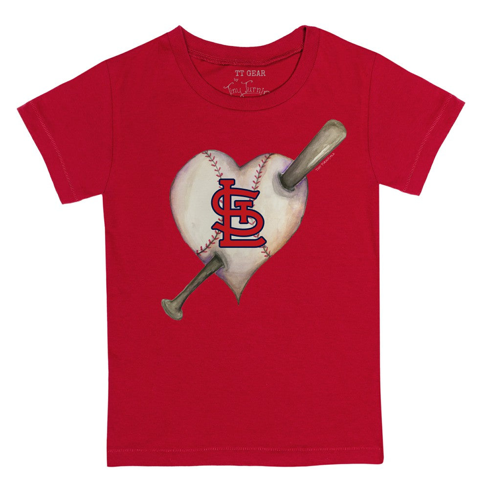 St. Louis Cardinals Tiny Turnip Youth Heart Bat T-Shirt - Red T-shirts
