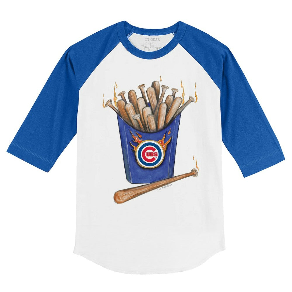 Chicago Cubs Tiny Turnip Youth Hot Bats 3/4-Sleeve Raglan T-Shirt - White/Royal T-shirts