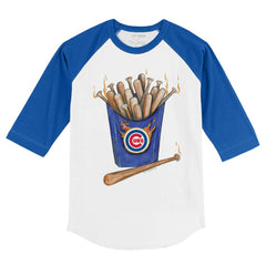 Chicago Cubs Tiny Turnip Youth Hot Bats 3/4-Sleeve Raglan T-Shirt - White/Royal T-shirts