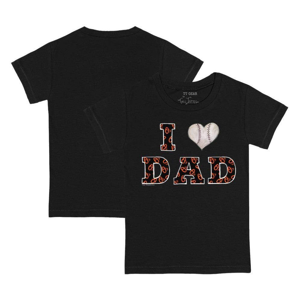 Baltimore Orioles Tiny Turnip Youth I Love Dad T-Shirt - Black T-shirts