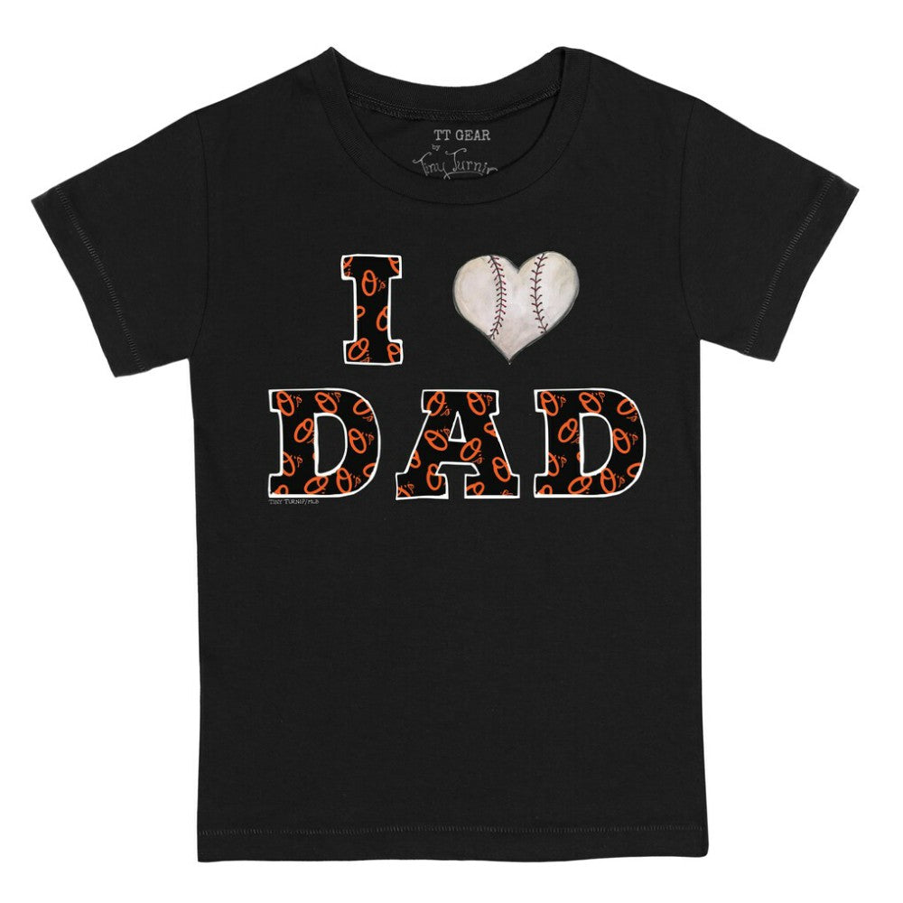 Baltimore Orioles Tiny Turnip Youth I Love Dad T-Shirt - Black T-shirts