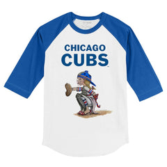 Chicago Cubs Tiny Turnip Youth Kate 3/4-Sleeve Raglan T-Shirt - White/Royal T-shirts