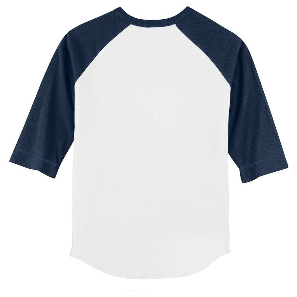 Cleveland Guardians Tiny Turnip Youth Kate 3/4-Sleeve Raglan T-Shirt - White/Navy T-shirts