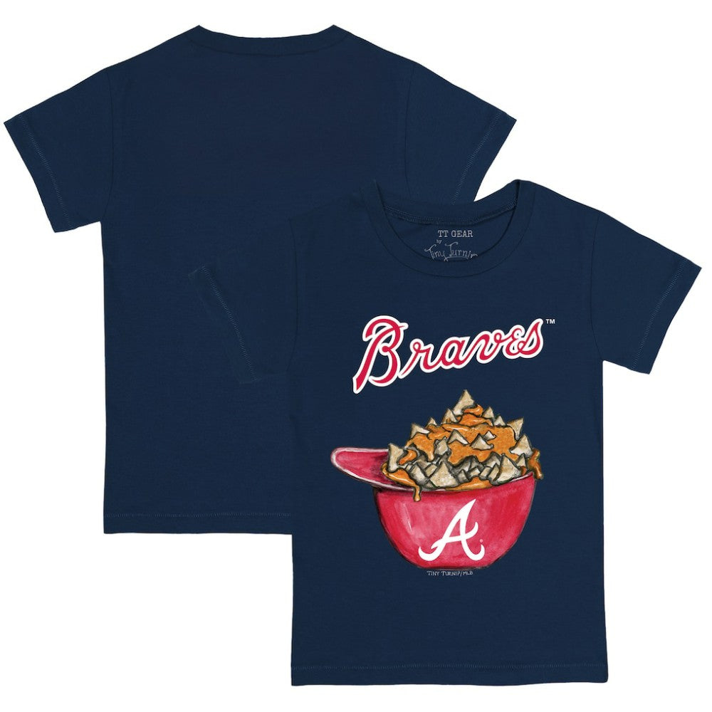 Atlanta Braves Tiny Turnip Youth Nacho Helmet T-Shirt - Navy T-shirts