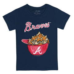 Atlanta Braves Tiny Turnip Youth Nacho Helmet T-Shirt - Navy T-shirts