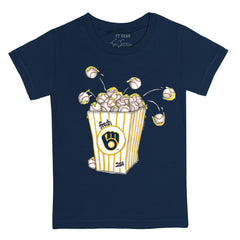 Milwaukee Brewers Tiny Turnip Youth Popcorn T-Shirt - Navy T-shirts