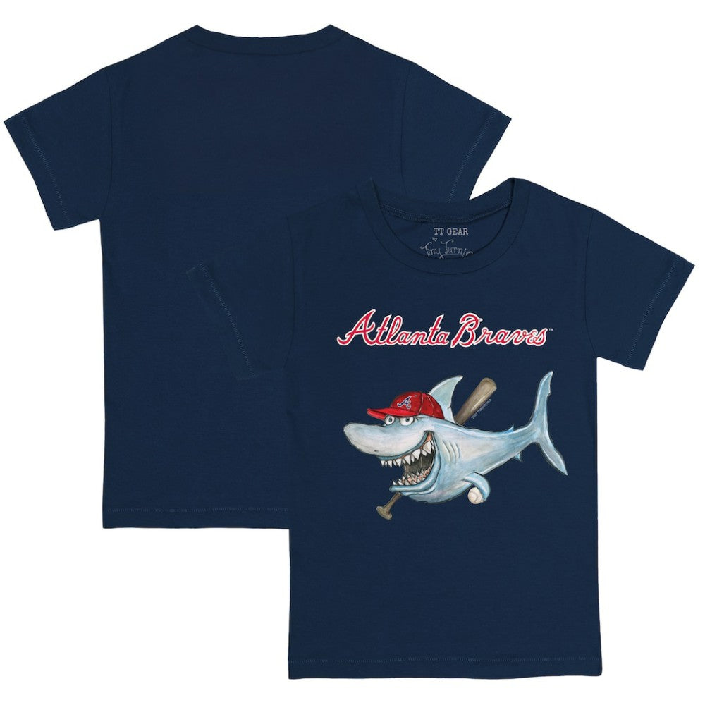 Atlanta Braves Tiny Turnip Youth Shark T-Shirt - Navy T-shirts