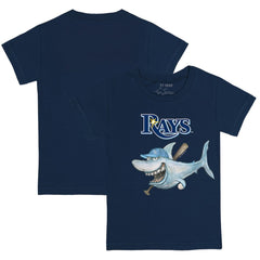 Tampa Bay Rays Tiny Turnip Youth Shark T-Shirt - Navy T-shirts