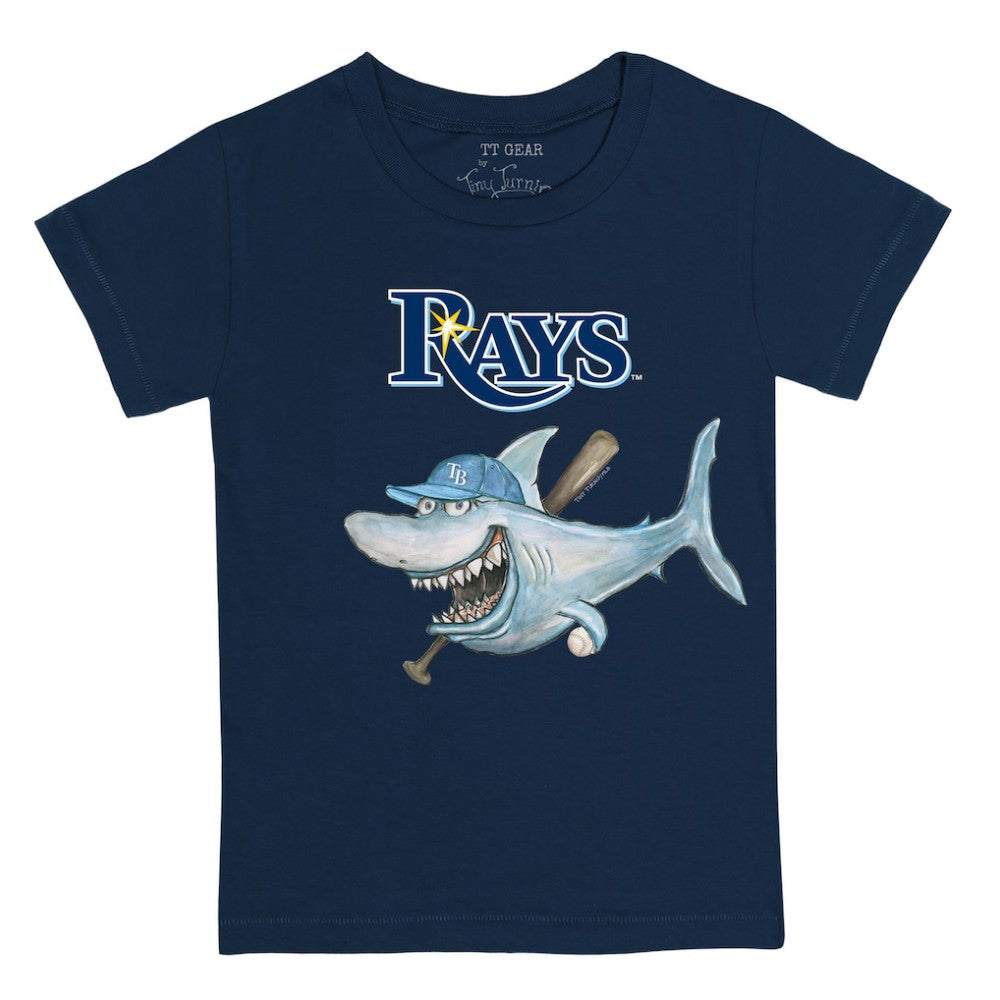 Tampa Bay Rays Tiny Turnip Youth Shark T-Shirt - Navy T-shirts