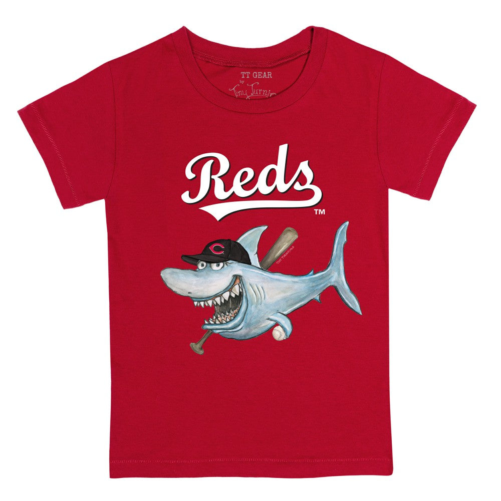 Cincinnati Reds Tiny Turnip Youth Shark T-Shirt - Red T-shirts