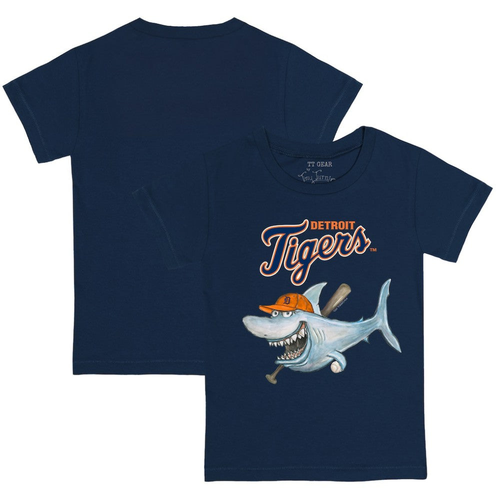 Detroit Tigers Tiny Turnip Youth Shark T-Shirt - Navy T-shirts