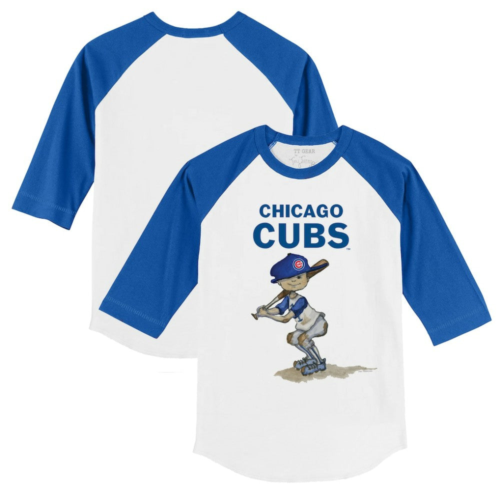 Chicago Cubs Tiny Turnip Youth Slugger 3/4-Sleeve Raglan T-Shirt - White/Royal T-shirts