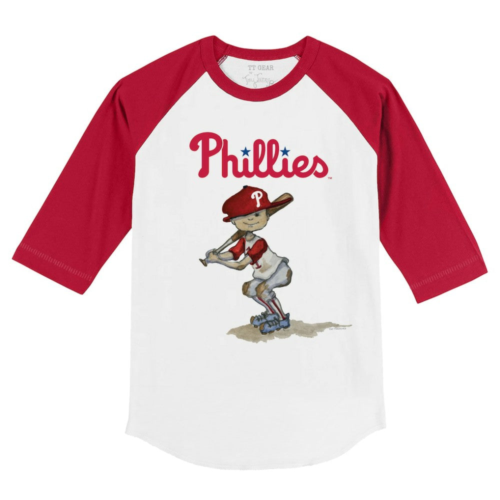 Philadelphia Phillies Tiny Turnip Youth Slugger 3/4-Sleeve Raglan T-Shirt - White/Red T-shirts