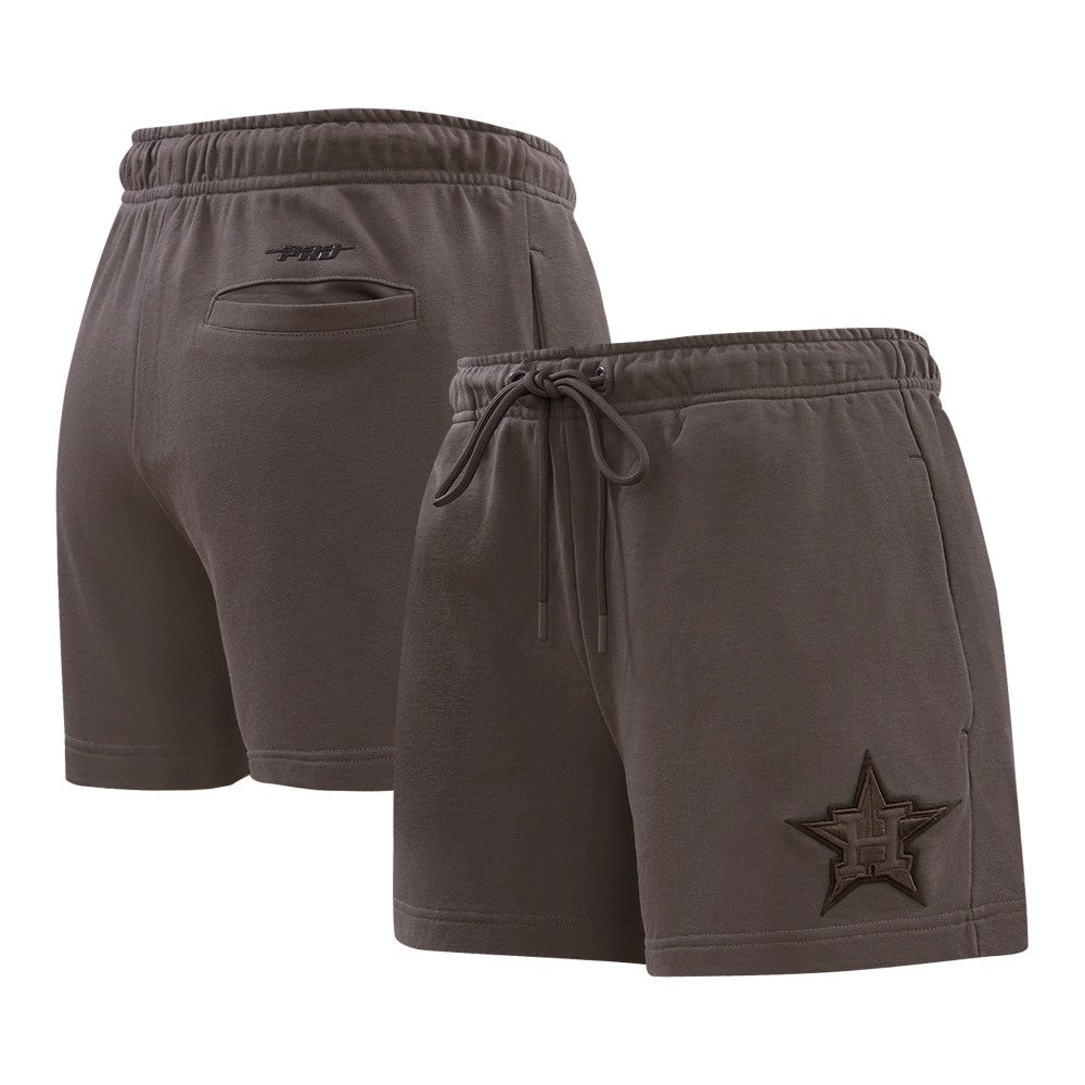 Houston Astros Pro Standard Women's Neutral Fleece Shorts - Brown Shorts