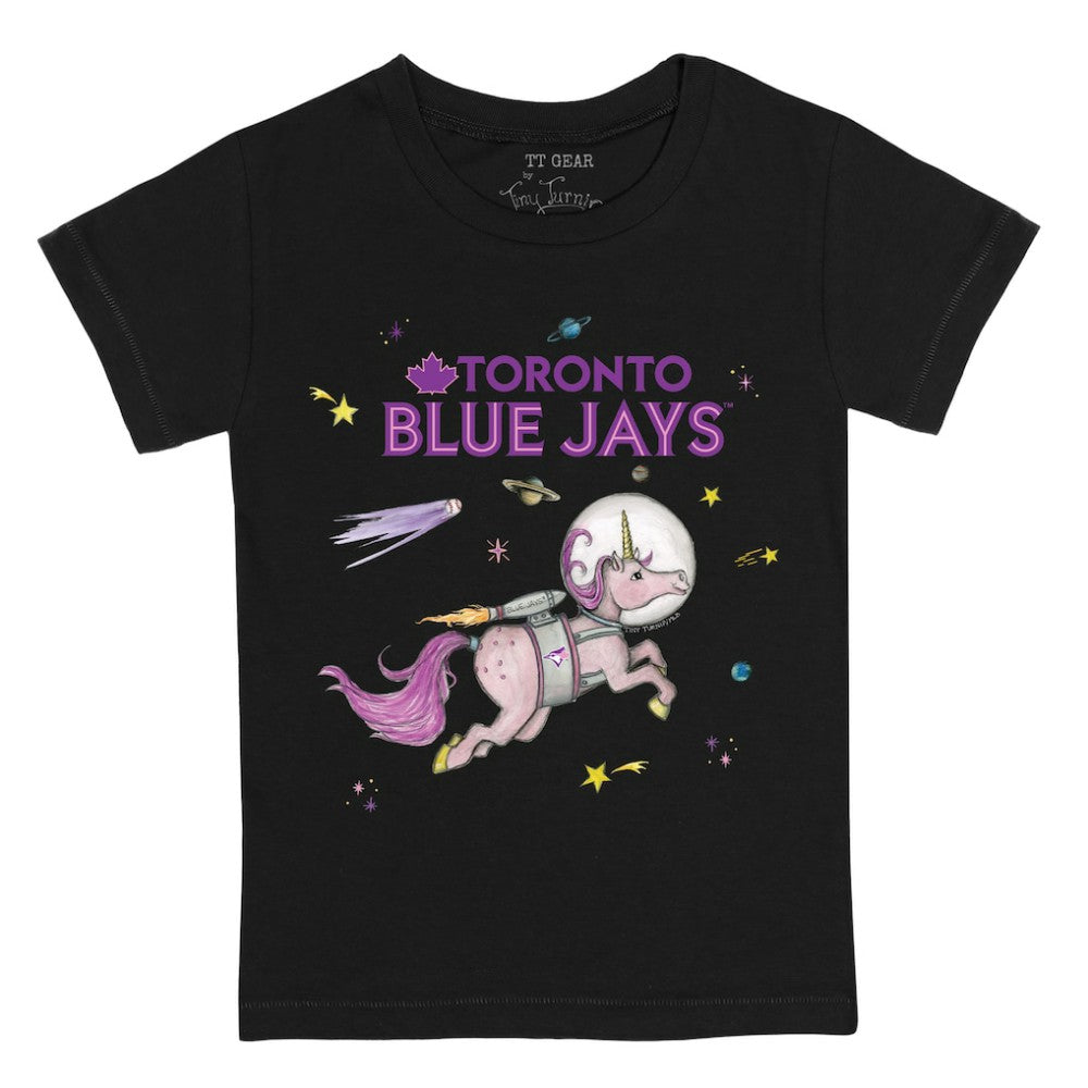 Toronto Blue Jays Tiny Turnip Youth Space Unicorn T-Shirt - Black T-shirts