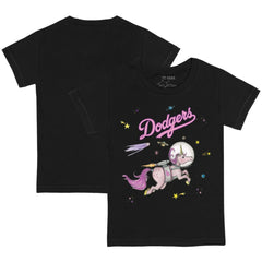 Los Angeles Dodgers Tiny Turnip Youth Space Unicorn T-Shirt - Black T-shirts
