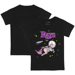 Tampa Bay Rays Tiny Turnip Youth Space Unicorn T-Shirt - Black T-shirts