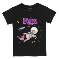 Tampa Bay Rays Tiny Turnip Youth Space Unicorn T-Shirt - Black T-shirts