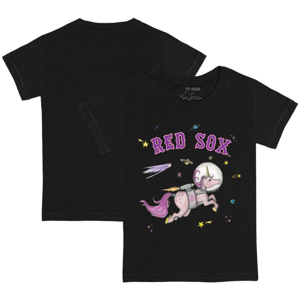 Boston Red Sox Tiny Turnip Youth Space Unicorn T-Shirt - Black T-shirts