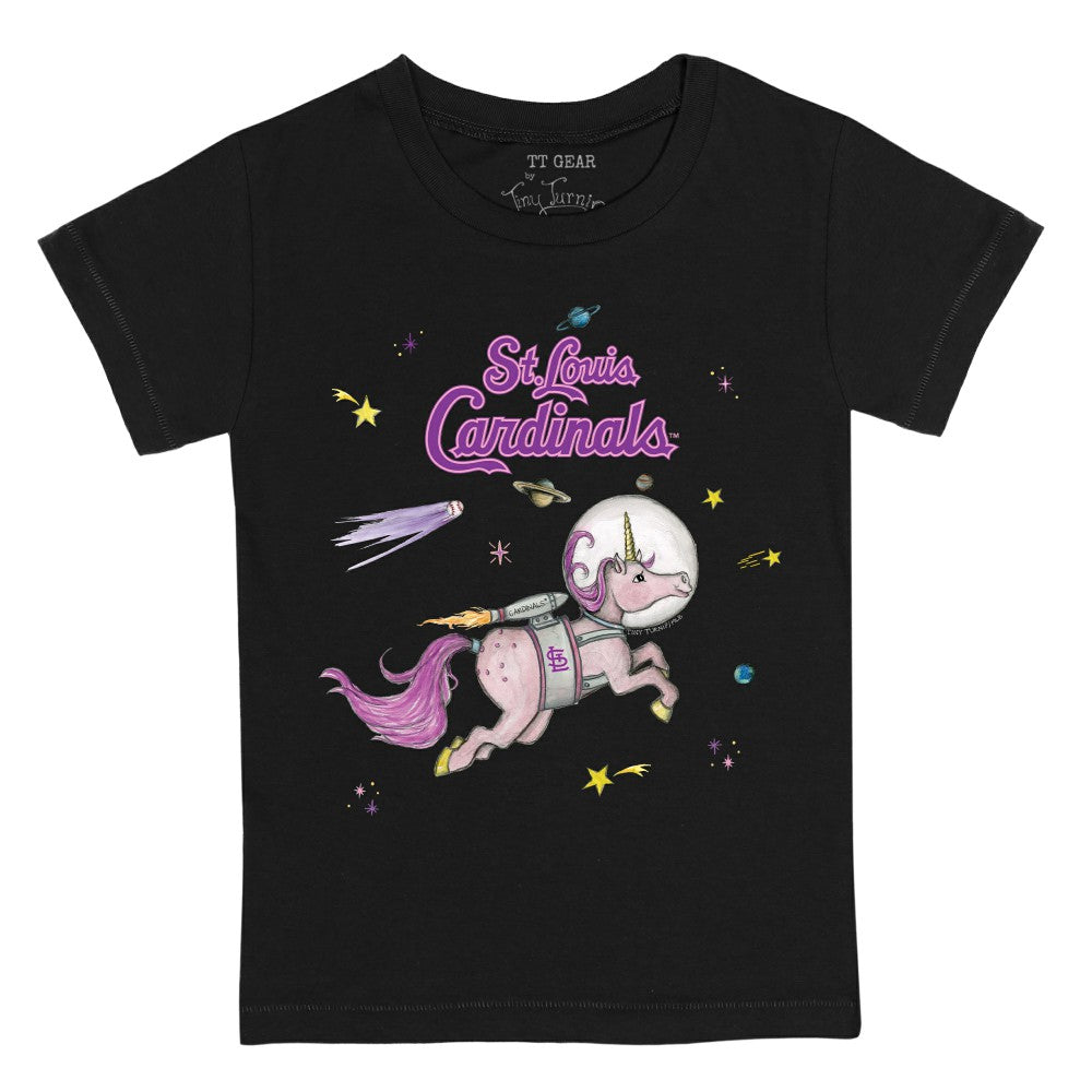St. Louis Cardinals Tiny Turnip Youth Space Unicorn T-Shirt - Black T-shirts