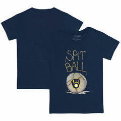 Milwaukee Brewers Tiny Turnip Youth Spit Ball T-Shirt - Navy T-shirts