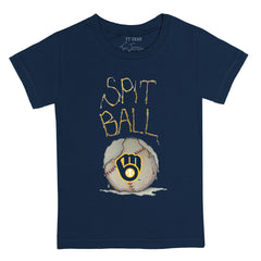 Milwaukee Brewers Tiny Turnip Youth Spit Ball T-Shirt - Navy T-shirts