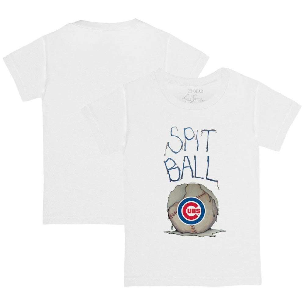 Chicago Cubs Tiny Turnip Youth Spit Ball T-Shirt - White T-shirts