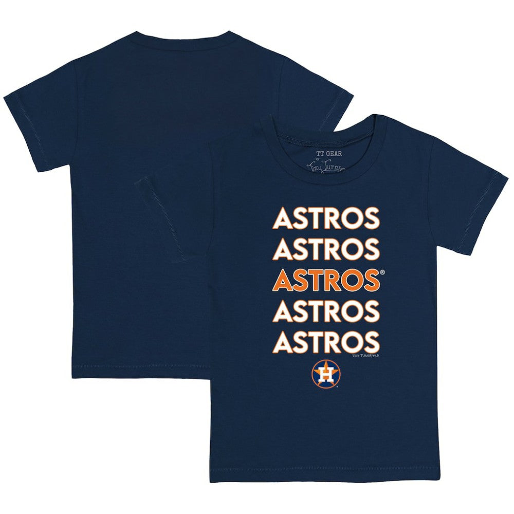 Houston Astros Tiny Turnip Youth Stacked T-Shirt - Navy T-shirts