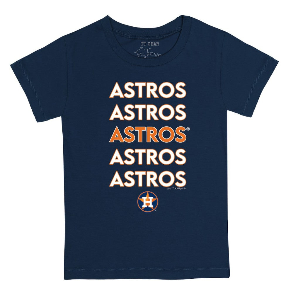 Houston Astros Tiny Turnip Youth Stacked T-Shirt - Navy T-shirts