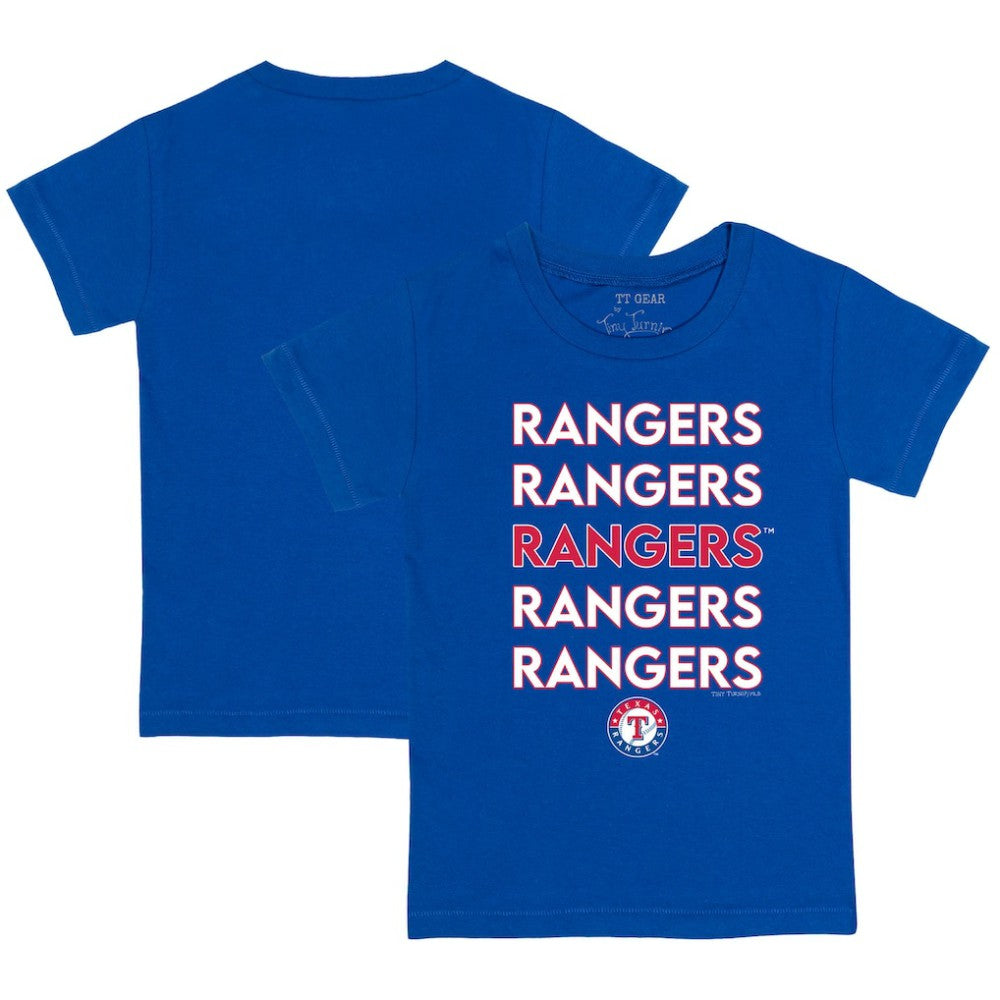 Texas Rangers Tiny Turnip Youth Stacked T-Shirt - Royal T-shirts