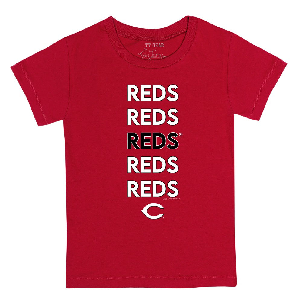 Cincinnati Reds Tiny Turnip Youth Stacked T-Shirt - Red T-shirts